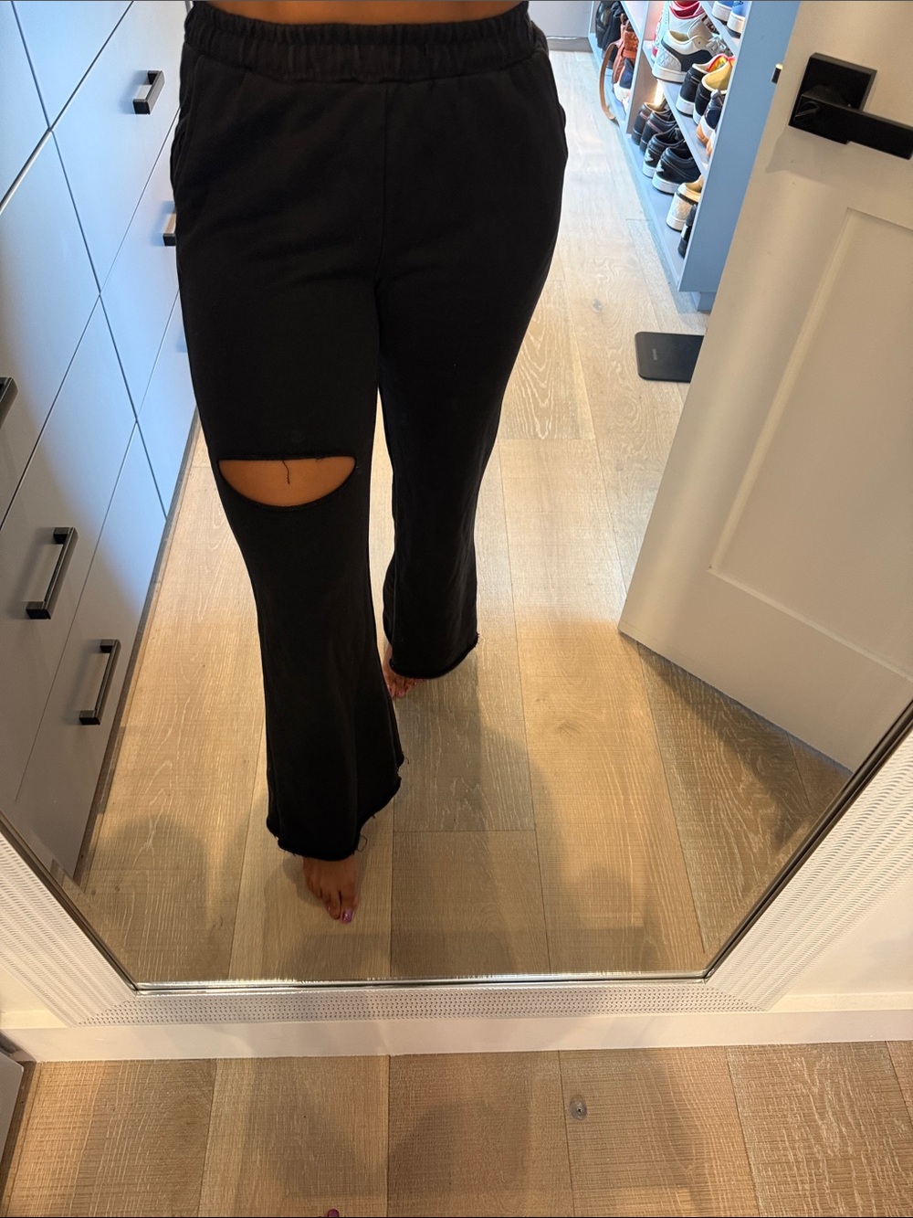 Adika Black High-Waist Flare Pants